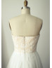 Strapless Sweetheart Ivory Lace Tulle Minimalist Wedding Dress